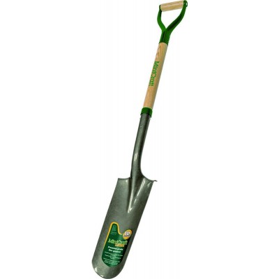 Mintcraft Drain Spade Shovel, 6 in W x 16 in L, 30 in Wood D-Grip Handle, Lacquered and Tumble   